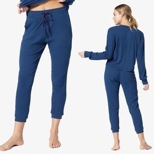 Vimmia Topanga Lounge Trouser Ribbed Joggers Size L Bay Blue Pull On Casual NWT